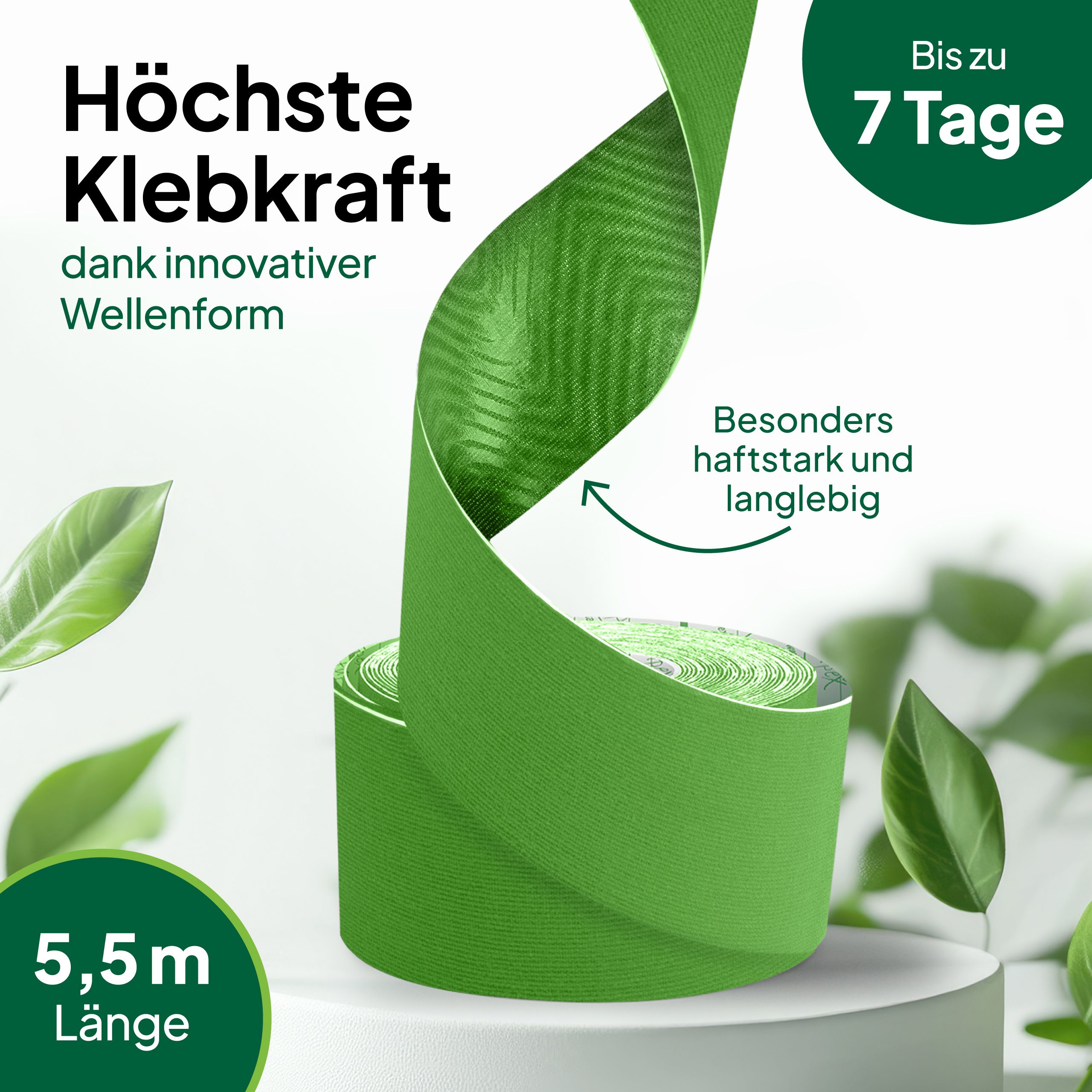 Gatapex Kinesiology tape 5.5m light green