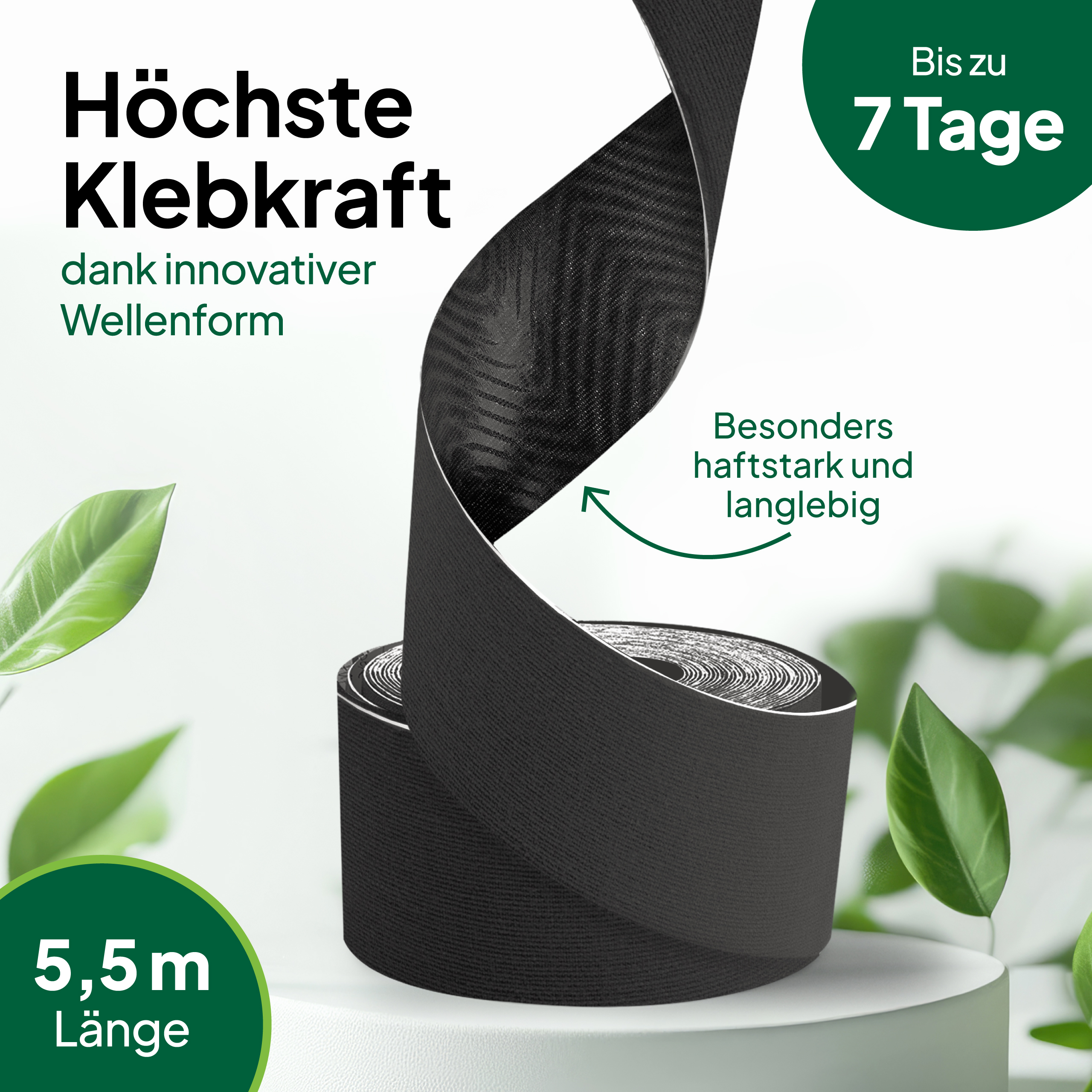 Gatapex Kinesiology Tape 5.5m Black